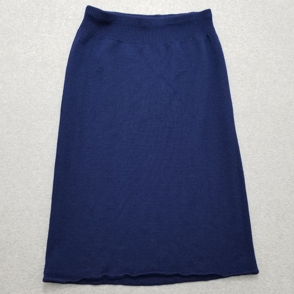 Vintage ILGWU Skirt Womens 10 Blue Knit‎ Elastic 28x27 Made In USA